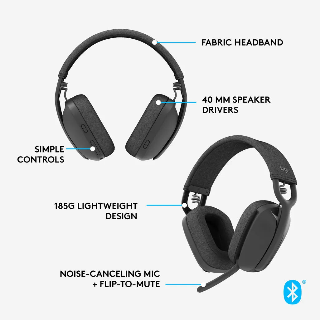 Logitech Zone Vibe 100 Wireless Bluetooth Headset