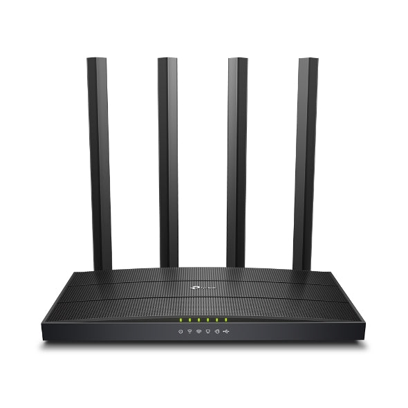 TP-LINK ARCHER C6U - AC1200 DUAL BAND WIFI ROUTER, 5X GIGABIT PORTS, 4X ANTENNAS.