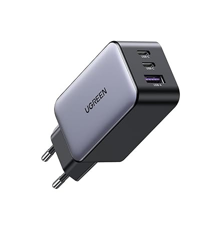 UGREEN POWER ADAPTER - 2PIN 65W MULTIPORT 3X TYPE-C WITH PD SUPPORT / 1X USB-A (BLACK)
