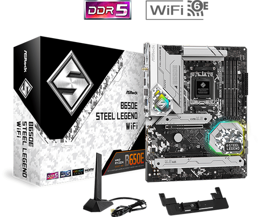 ASROCK AMD B650E STEEL LEGEND WIFI SOCKET AM5 ATX MOTHERBOARD