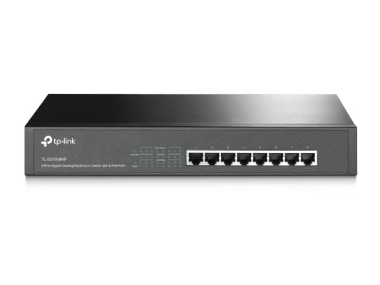 TP-LINK - SG1008MP 8 PORT GIGABIT POE+ SWITCH 126W POE POWER 1U 13-INCH RACK MOUNT STEEL CASE