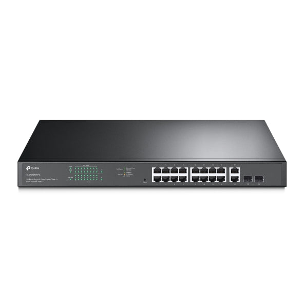 TP-LINK SG1218MPE - 18 PORT GIGABIT POE+ EASY SMART SWITCH , 16 GIGABIT POE+ PORTS, 2 SFP SLOTS, 802.3AT/AF, 192W POE POWER
