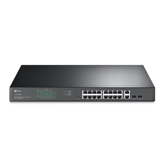 TP-LINK SG1218MPE - 18 PORT GIGABIT POE+ EASY SMART SWITCH , 16 GIGABIT POE+ PORTS, 2 SFP SLOTS, 802.3AT/AF, 192W POE POWER