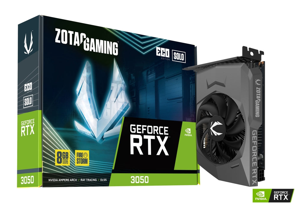 ZOTAC GEFORCE RTX 3050 ECO SOLO 8GB GDDR6 PCIE GEN4 GAMING GRAPHICS CARD
